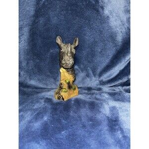Vintage Rhinoceros Plastic Statue